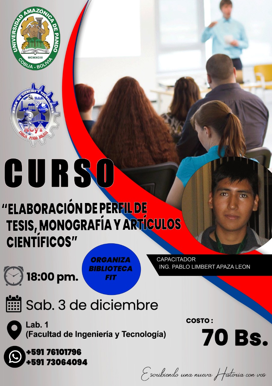 EL CURSO: ELABORACÓN DE PERFIL DE TESIS, MONOGRAFÍA Y ARTÍCULOS CIENTÍFICOS